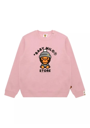 *BABY MILO® STORE BY *A BATHING APE® embroidered crew-neck sweatshirt - Pink