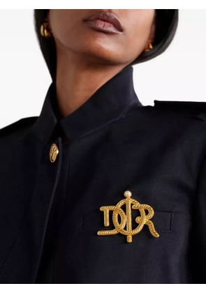 Christian Dior Pre-Owned 1980s CD-logo brooch - Gold