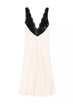 CHB CHRISTIAN BOARO lace-insert slip dress - White