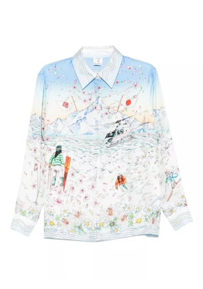 Casablanca floral-print ski-scene shirt - White
