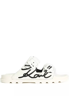 Karl Lagerfeld Kondo Tred 2-Strap logo-print sandals - White