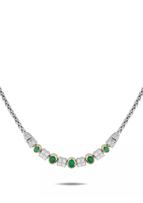 LB Exclusive 18K yellow and white gold emerald and diamond necklace - Silver