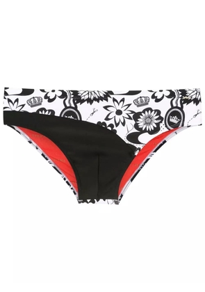 Amir Slama floral-print panelled swim trunks - Black