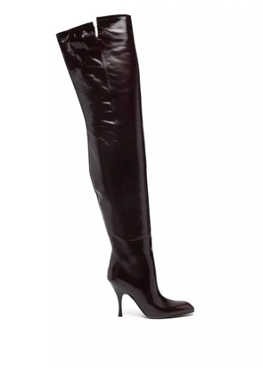KHAITE 100mm Colt over-the-knee boots - Red