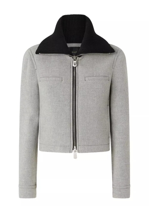 PINKO ribbed-collar jacket - Grey