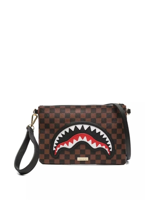 Sprayground Sharks in Paris clutch bag - Brown