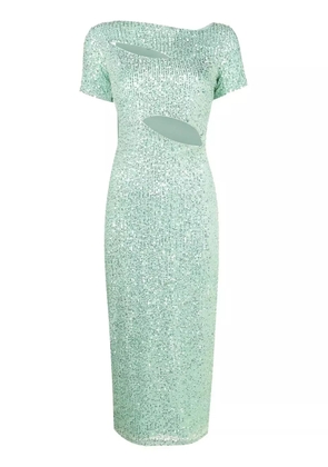 Gloria Coelho sequin-embellished cut-out dress - Green