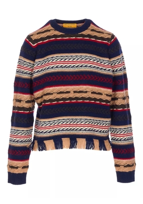 Guest In Residence striped fringed sweater - Blue