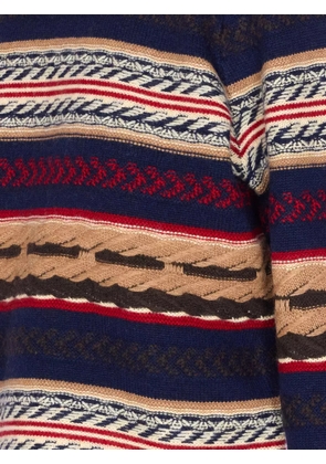 Guest In Residence striped fringed sweater - Blue