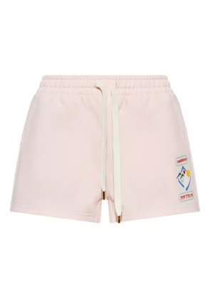 Casablanca Montaigne logo-print drawstring shorts - Pink