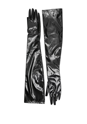 CHB CHRISTIAN BOARO long patent-leather gloves - Black