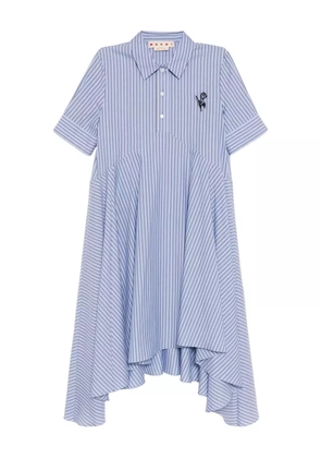 Marni tulip-embroidered striped dress - Blue