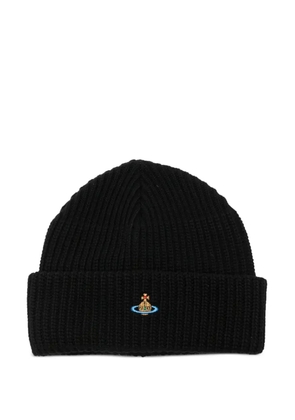 Vivienne Westwood Orb-embroidered beanie - Black