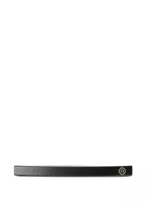 Maison Michel logo-plaque leather headband - Black