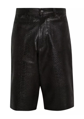 EARTHLING VIP snakeskin-effect shorts - Black