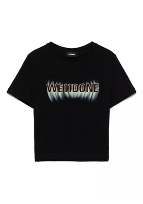 We11done logo cropped T-shirt - Black