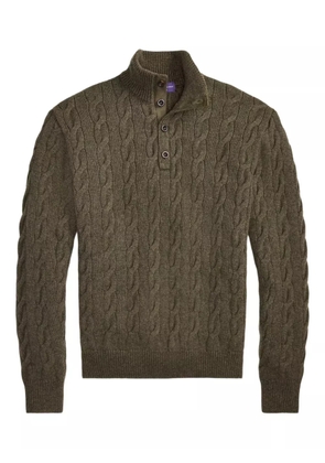 Ralph Lauren Purple Label cable-knit high-neck sweater - Brown