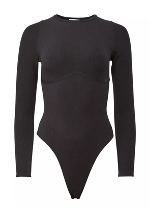 Fleur Du Mal Hourglass ribbed long-sleeve bodysuit - Black