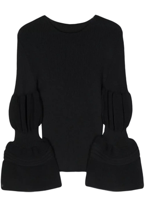 Issey Miyake fine-ribbed top - Black