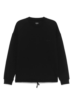 Zegna logo-embroidered sweatshirt - Black