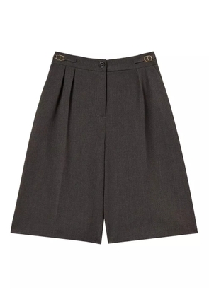 TWINSET pleated-front logo-detail shorts - Grey