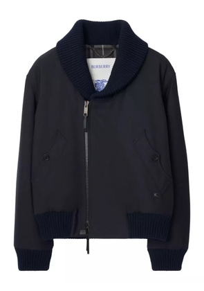 Burberry ribbed-trim bomber jacket - Blue