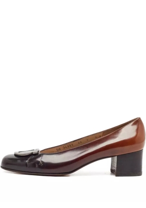 Ferragamo Pre-Owned dual-tone block-heel pumps - Brown