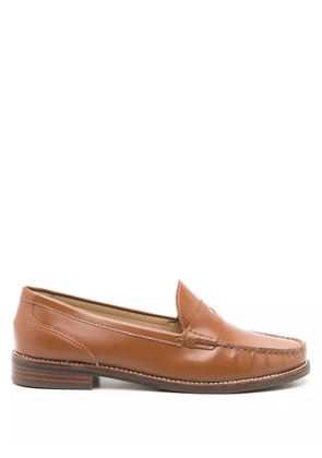 Sarah Chofakian Brighton mocassin leather slippers - Brown