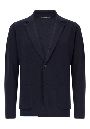 Boggi Milano knitted wool single-breasted blazer - Blue