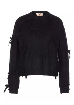Aniye By bow-detail crew-neck sweater - Black