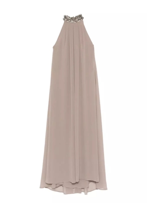 P.A.R.O.S.H. embellished halterneck dress - Neutrals