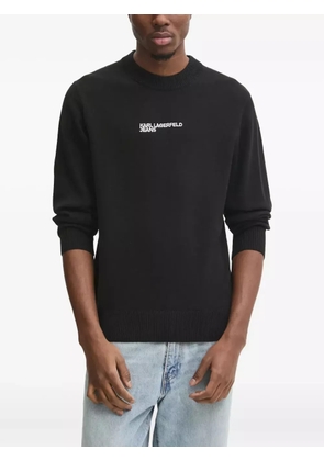 Karl Lagerfeld Jeans logo-embroidered crew-neck sweater - Black