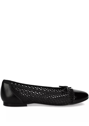 BILLI BI mesh-panels cap-toe ballet flats - Black