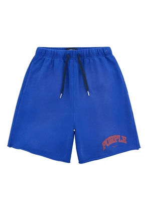 Purple Brand Marvin logo-print shorts - Blue