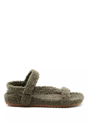 Sarah Chofakian fluffy touch-strap sandals - Green