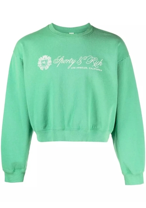Sporty & Rich logo-print cropped sweatshirt - Green