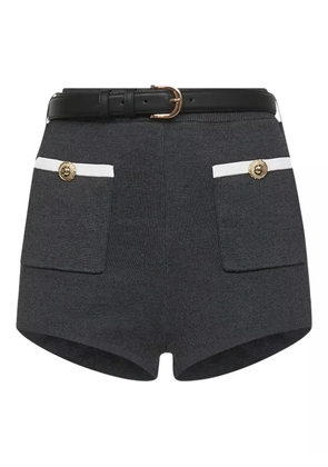 Self-Portrait stretch-design shorts - Grey