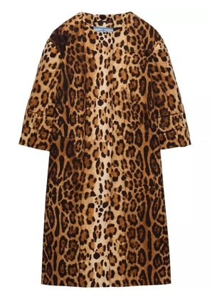 Prada animal-print coat - Brown