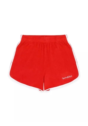 Sporty & Rich Serif Logo mini shorts - Red