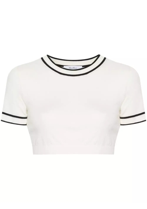 Max Mara Uscio fine-knit crop top - White