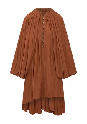 Lanvin cotton pleated dress - Brown