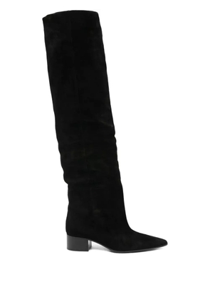 KHAITE 40mm pointed-toe suede boots - Black