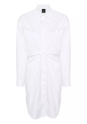 PINKO eyelet-detail cotton shirtdress - White