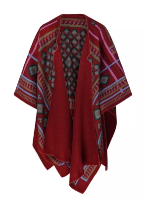 Franco Ferrari geometric-pattern cape - Red