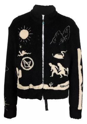 4SDESIGNS graphic-print textured jacket - Black