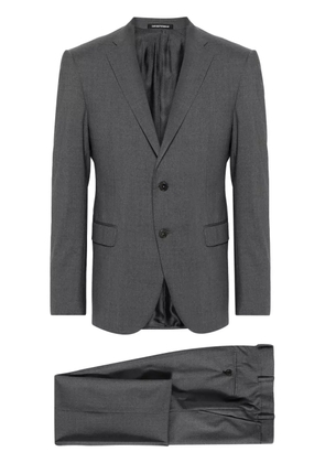 Emporio Armani single-breasted virgin wool suit - Grey