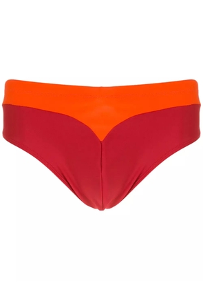 Amir Slama panelled two tone swimming trunks - Orange