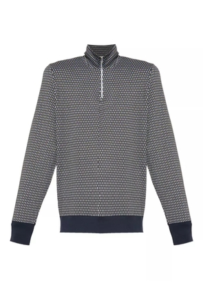 PS Paul Smith geometric-pattern half-zip sweatshirt - Blue