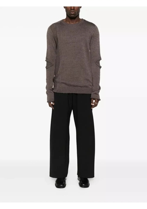 Masnada elbow-detail side-split sweater - Brown