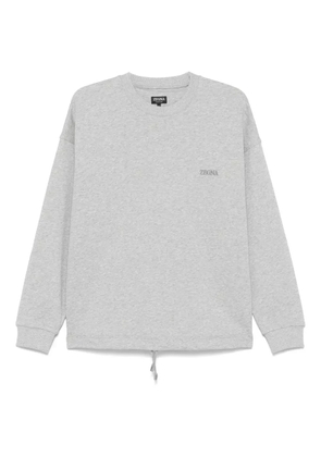 Zegna logo-embroidered sweatshirt - Grey